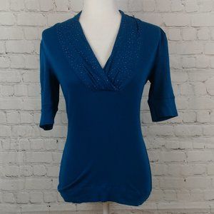 Express Sexy Basic Embellished Neckline Top Size S